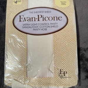𝅺evan‎ Picone Sheerest Paris White Pantyhose, Size M